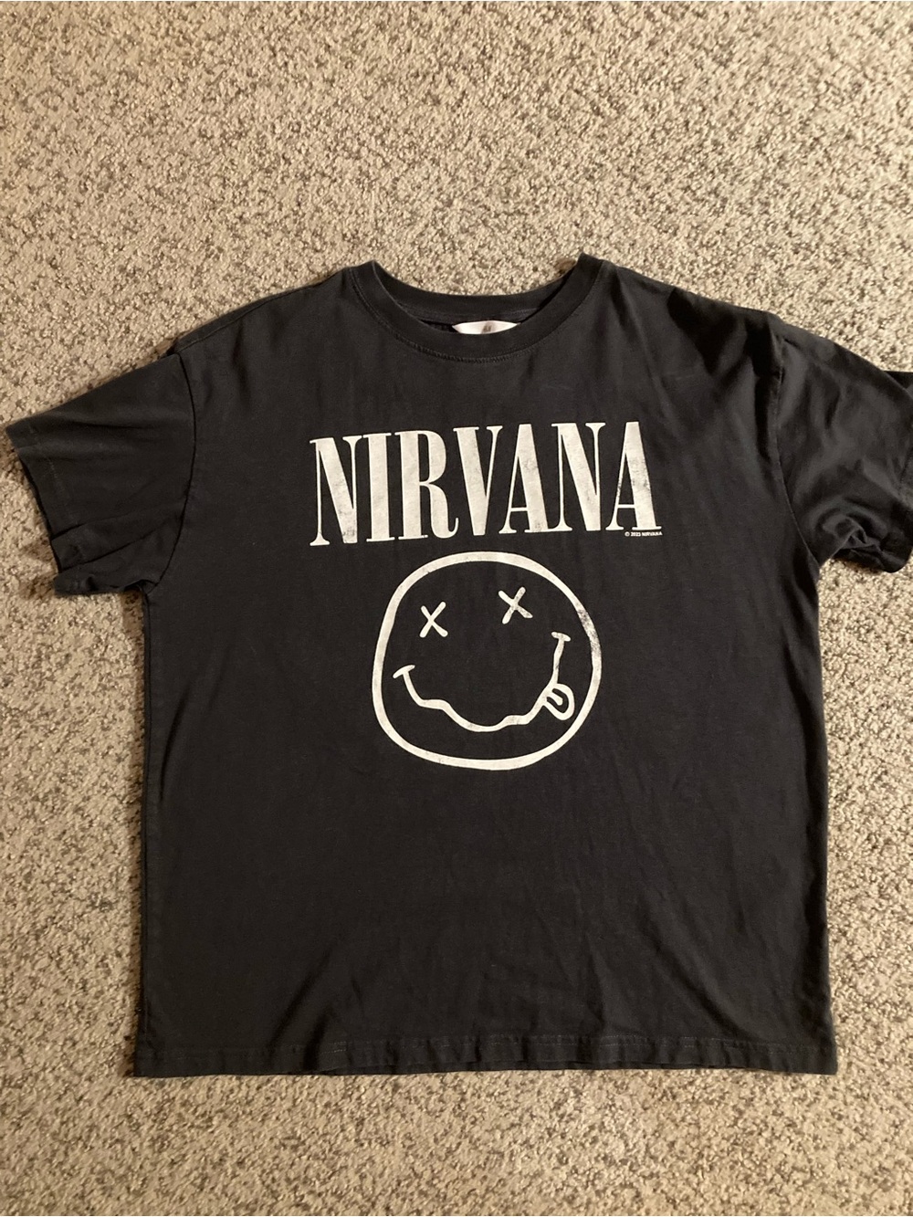 H&M Charcoal Tee with Nirvana Logo